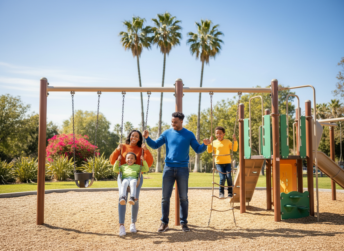 Allen_family playing on a playground