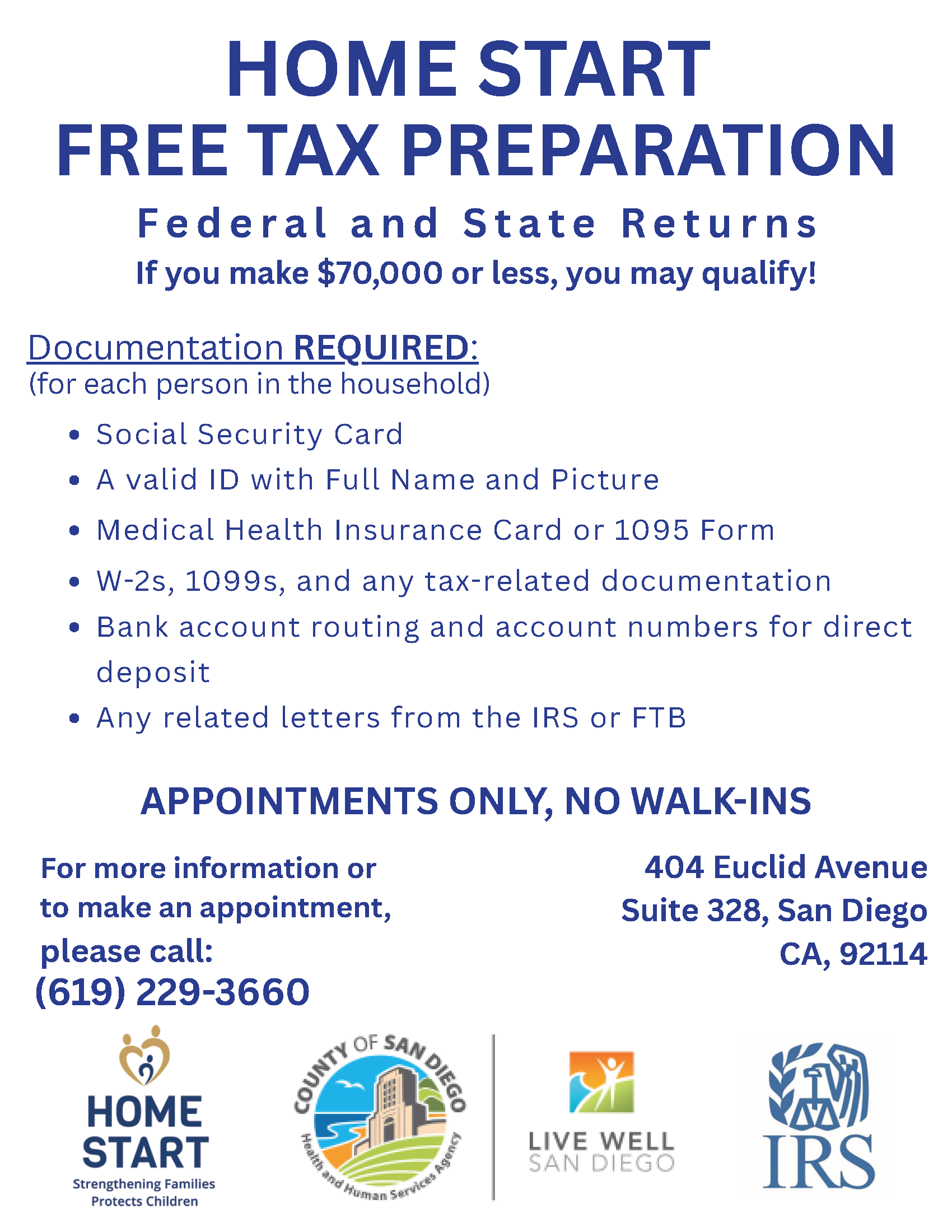 Home Start Tax Flyer 2026 Englsh